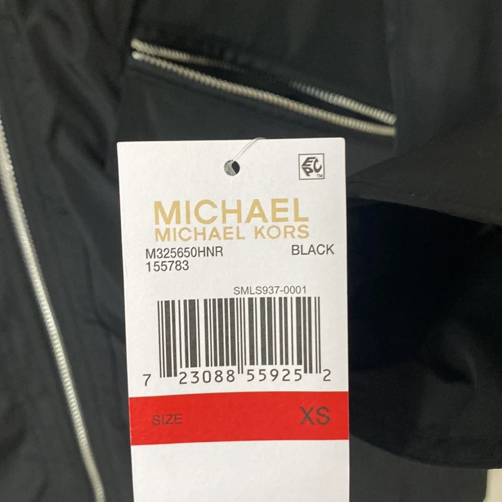 Michael Kors Black Anorak Zip Front Rain Jacket - Picture 10 of 16